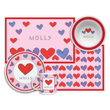 Personalized Happy Hearts Kids Dinnerware Set