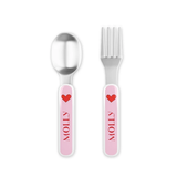 Personalized Happy Hearts Kids Fork & Spoon