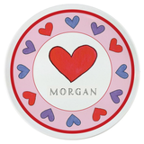 Personalized Happy Hearts Kids Plate