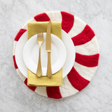 RED FELT CANDY STRIPE PLACEMAT