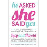 HE ASKED SHE SAID YES INVITATIONS