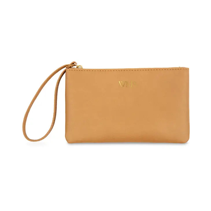 Personalized Monogram Printed Vegan Leather Wristlet