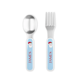 Personalized Jolly St. Nick Kids Fork & Spoon