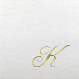 White Initial Linun Paper Beverage Napkins