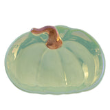 LUSTROUS AQUA PUMPKIN CERAMIC PLATE