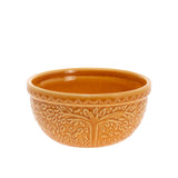 SAFFRON CERAMIC BOWL LEAF EMBOSSED BOWL