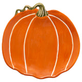 ORANGE AND WHITE PUMPKIN CERAMIC PLATE