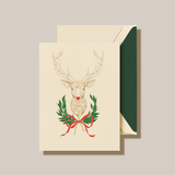ENGRAVED DECORATED REINDEER GREETING CARD