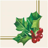 HOLLY BEVERAGE NAPKIN