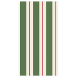 GREEN & RED AWNING STRIPE GUEST TOWEL