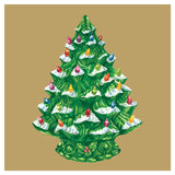VINTAGE CHRISTMAS TREE BEVERAGE NAPKIN