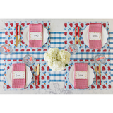 Blue Painted Check Runner