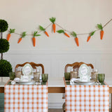 ORANGE PAINTED CHECK PAPER TABLE RUNNER