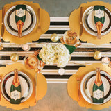 BLACK & GOLD AWNING STRIPE TABLE RUNNER