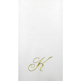 White Initial Linun Paper Guest Napkins