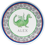 Personalized Knights & Dragons Kids Plate