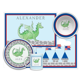 Personalized Knights and Dragons Kids Dinnerware Set