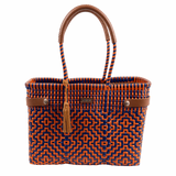 Navy & Orange Medium Open Basket