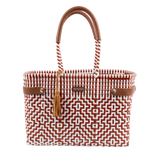 Burnt Orange & White Medium Open Basket