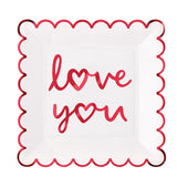 FOIL SCALLOPED PLATES - LOVE YOU