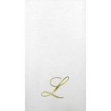 White Initial Linun Paper Guest Napkins