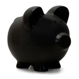 Large Black Ceramic Piggy Bank