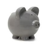 Large Gray Ceramic Piggy Bank