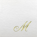 White Initial Linun Paper Beverage Napkins