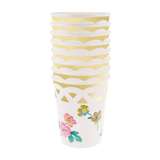 BASKETWEAVE FLORAL CUPS