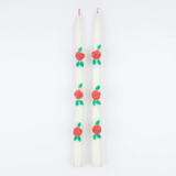 ROSE TAPER CANDLES SET OF TWO