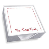 FAMILY ARCH MEMO SQUARE - -WHITE WITH HOLDER