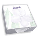 WATERCOLOR PANSY MEMO SQUARE - WHITE WITH HOLDER