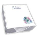 CHEERFUL SNOWMAN MEMO SQUARE - WHITE WITH HOLDER