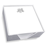DELAVAN MONOGRAM MEMO SQUARE - WHITE WITH HOLDER