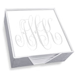 HENLEY WATERCOLOR MONOGRAM MEMO SQUARE - WHITE HOLDER