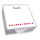 POLKA DOTS MEMO SQUARE - WHITE WITH HOLDER