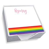 RAINBOW MEMO SQUARE - WHITE WITH HOLDER