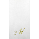 White Initial Linun Paper Guest Napkins