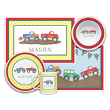 Personalized Monster Trucks Dinnerware Set