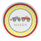 Personalized Monster Trucks Kids Plate