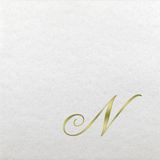 White Initial Linun Paper Beverage Napkins