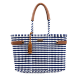 Navy Blue & White Medium Open Basket