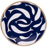 Navy Swirl Fish Wood Platter
