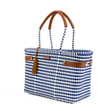 Navy Blue & White Medium Open Basket