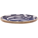 Navy Swirl Fish Wood Platter