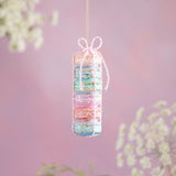 GLITTERVILLE MACARON STACK GLASS ORNAMENT