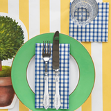 Navy Painted Check Paper Guest Napkins
