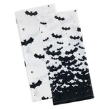 HALLOWEEN BATS TEA COTTON TOWELS SET/2