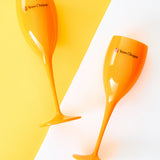 Pop The Bubbly Orange Champagne Flute