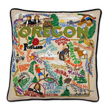 OREGON HAND EMBROIDERED PILLOW